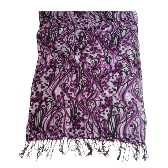 Purple and Black Patterned Scarf / Hijab - Picture 1 of 5